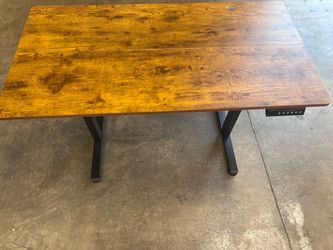 Electric Standing Desk with Wood Top