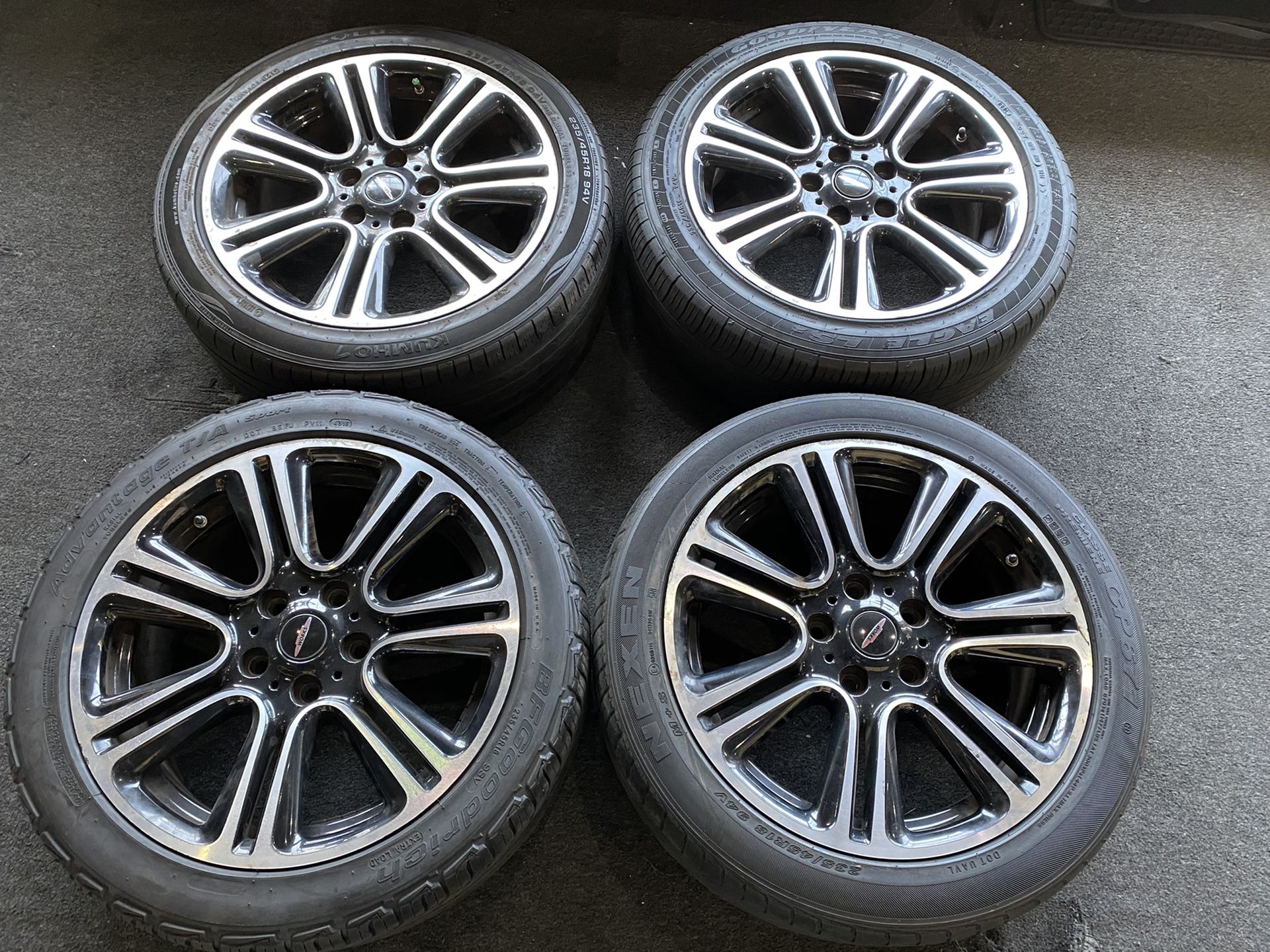 (4) 18” Mini Cooper countryman Oem JCW wheels rims john cooper works