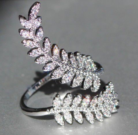 "Fashion Open Adjustable Long Leaf Surround Beautiful Rings for Women, PD237
 