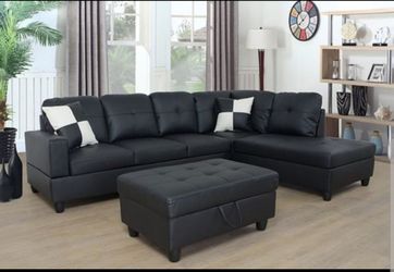 Sectional and ottoman