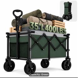 Brand New Green Heavy Duty HUGE size wagon with big 360 degree all terrain tires