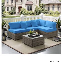 OBO: 5 Piece Outdoor Couch Table Set With Extras