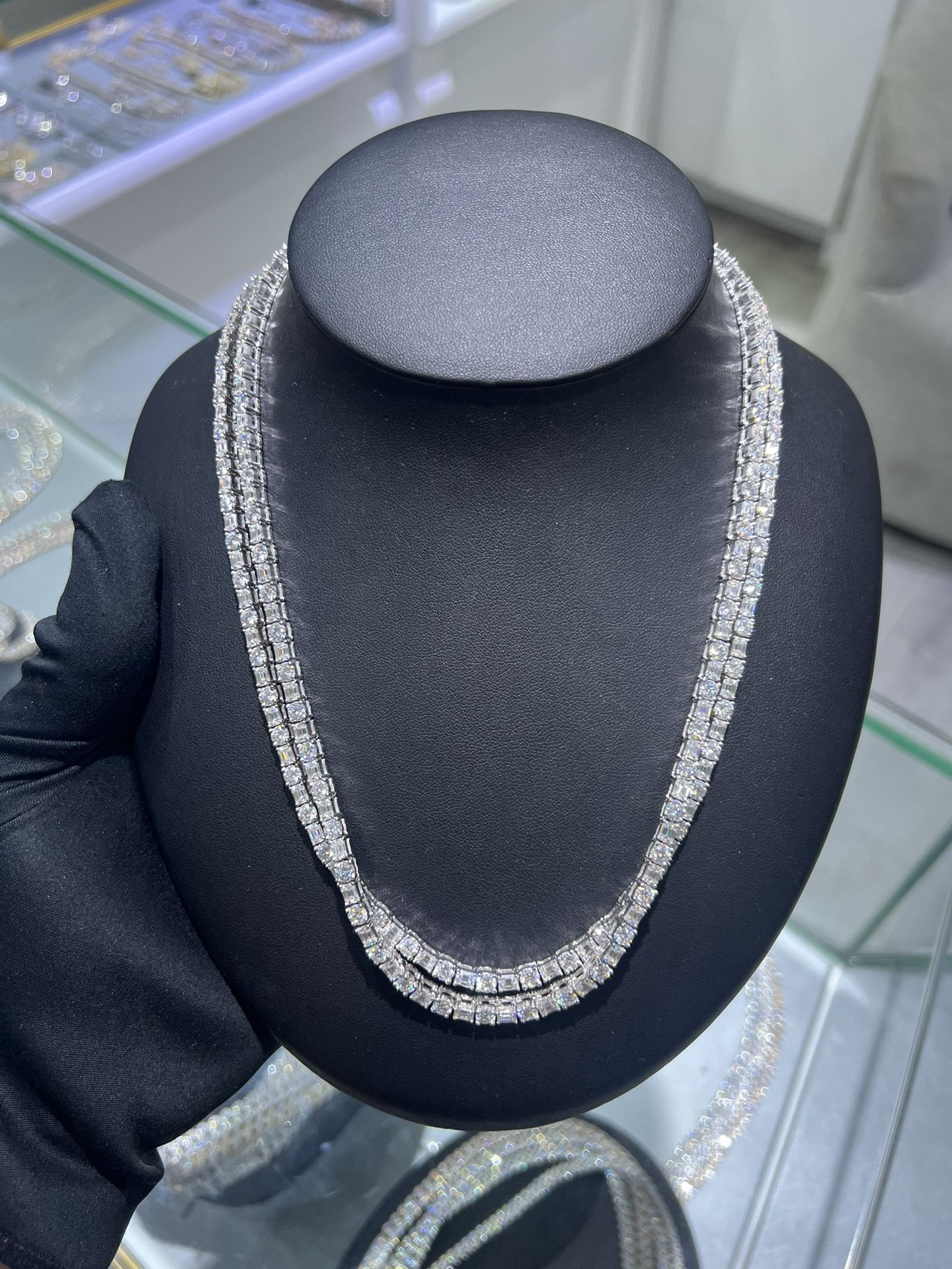 VVS Tennis Chain💎 | Round & Baguette Cut Stones | Passes Diamond Tester, Shines Hard