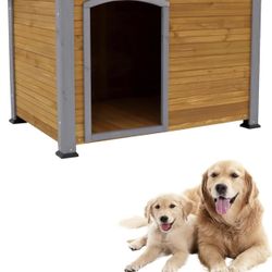 New in box 44.48" Extra Large Dog House Outdoor Weatherproof Wooden Dog Kennel Dog Houses 