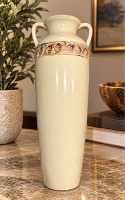 Large 30, Decorative Ceramic Floor Vase , Vintage Mediterranean Style