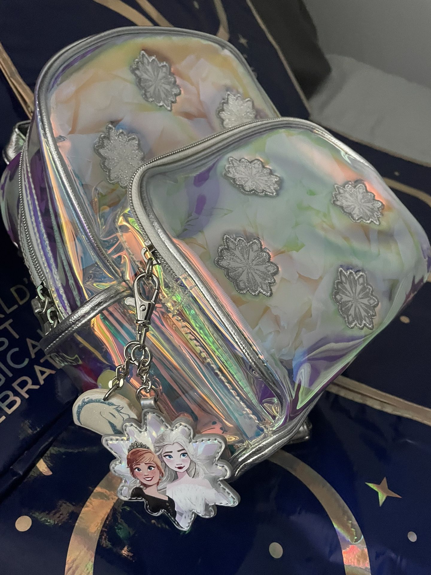 Disney frozen 2 iridescent clear vinyl mini Backpack