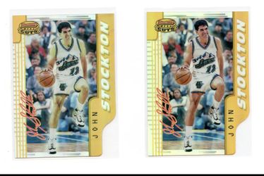 1996 Bowman's Best Cuts John Stockton #BC20 Die Cut Refractor Utah Jazz Lot of 2