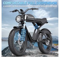 Electric Bike For Adults 1500w Peak 30MPH 48V 23 Ah Max 20 Inch Fat Tires Electric Bike 