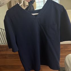 Fabletics Navy Scrub Top (L) And Scrub Joggers (M)