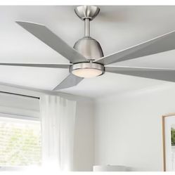Brand New Minka Galeventi Brushed Nickel Ceiling Fan w Light & Remote BNIB Never Used
