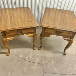 Thomas Kincaid  Pair Of Solid Wood End Tables 