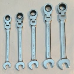 5  Husky Flex head Ratcheting Metric Wrench 10mm 12mm 13mm 14mm 15mm