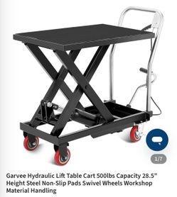 Garvee Hydraulic Scissor Lift Table Cart 500lbs