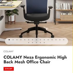  COLAMY Neza Ergonomic High Back Mesh Office Chair in dark blue