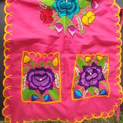 Pink Apron with Pockets - Flowers