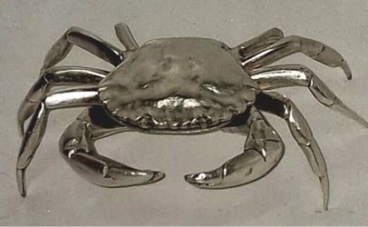 Vintage Silver Plated Crab Salt Cellar Trinket Box Jewelry