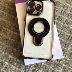 CHICLADY for iPhone 16 Pro Max Case with Integrated Lens Protection,