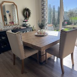 Wood Table and 2 Chairs 