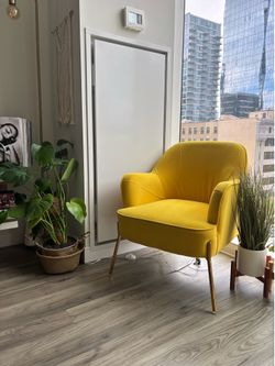 Yellow Velvet Accent Chair
