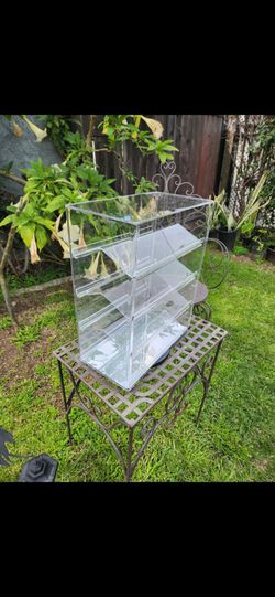 Acrylic display cabinet.