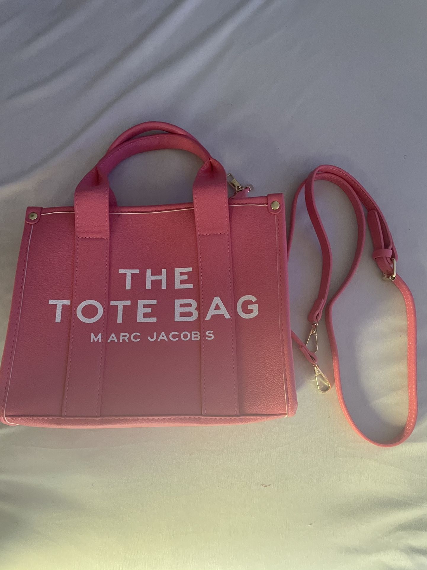 Medium Pink Leather Marc Jacobs Tote Bag