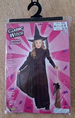 Classis Witch costume for 8-10 y
