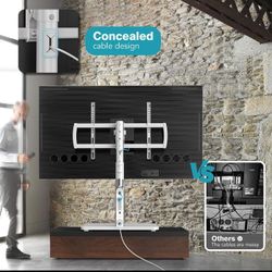 Universal TV stand Table Top TV MOUNT With Power Outlet For 50- 90 Inch OLED, LED Monitors