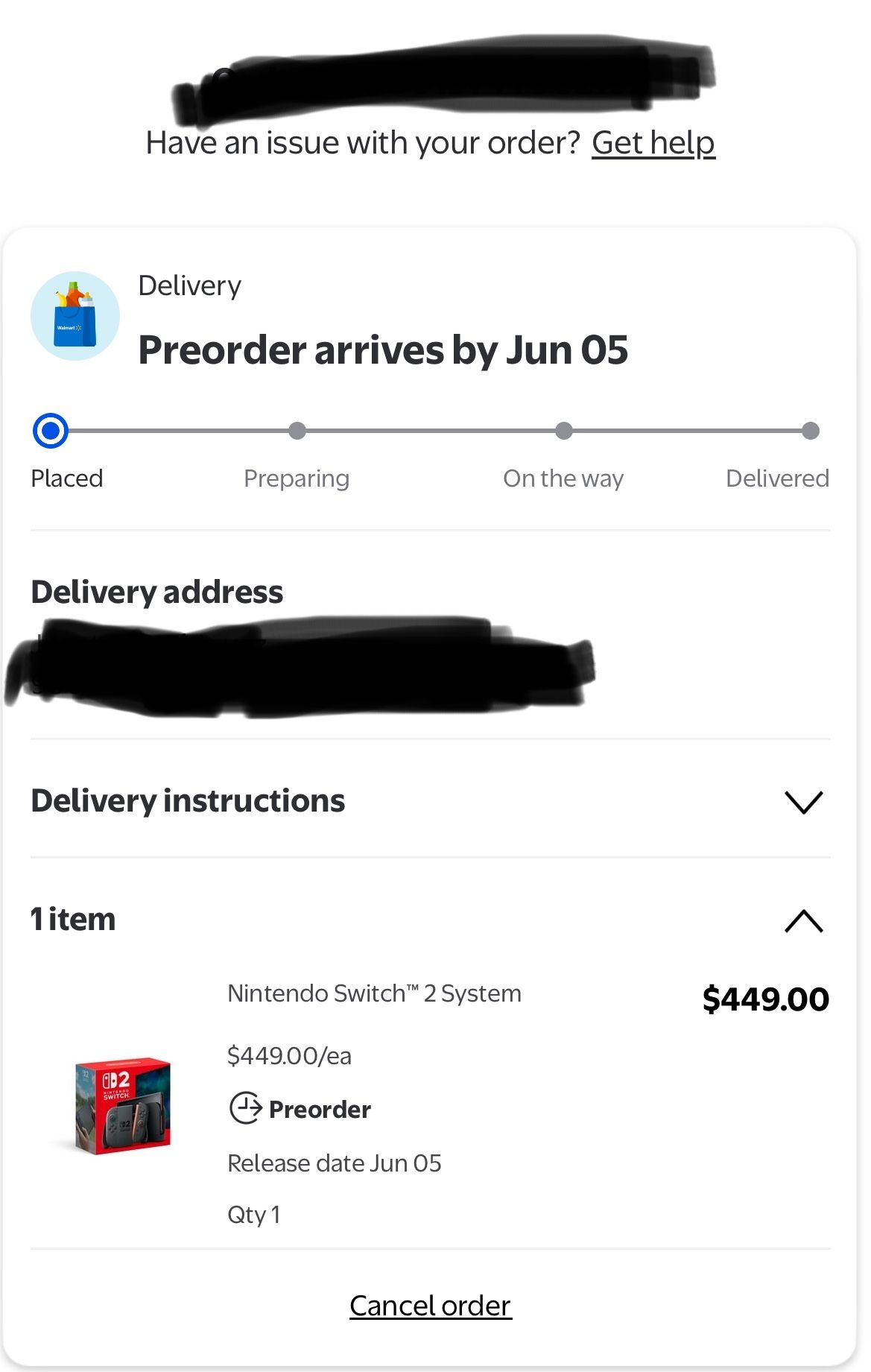 Nintendo Switch 2 Console Pre-Order
