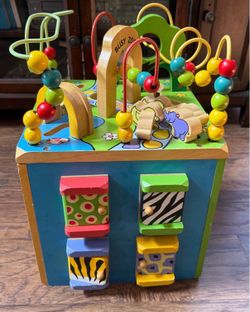 Wooden activity cube