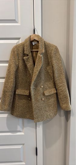 Women’s Tweed Blazer Jacket with Gold Buttons Size S