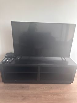 Black tv console table