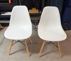 White Dining Chairs Mid Century Modern Wooden Legs