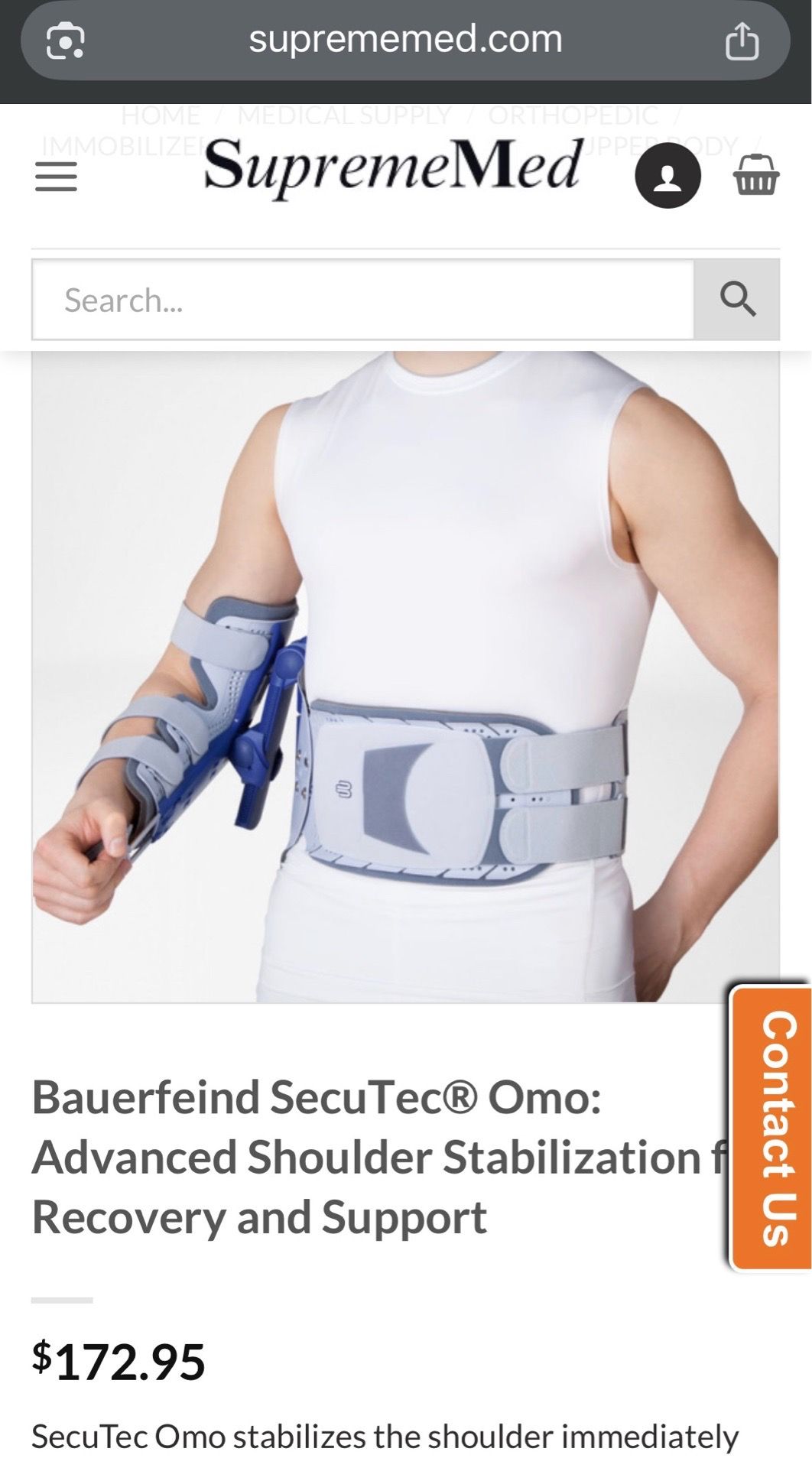 Right Shoulder Brace and Equipment