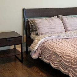 Full Size Bed Frame With Side Table