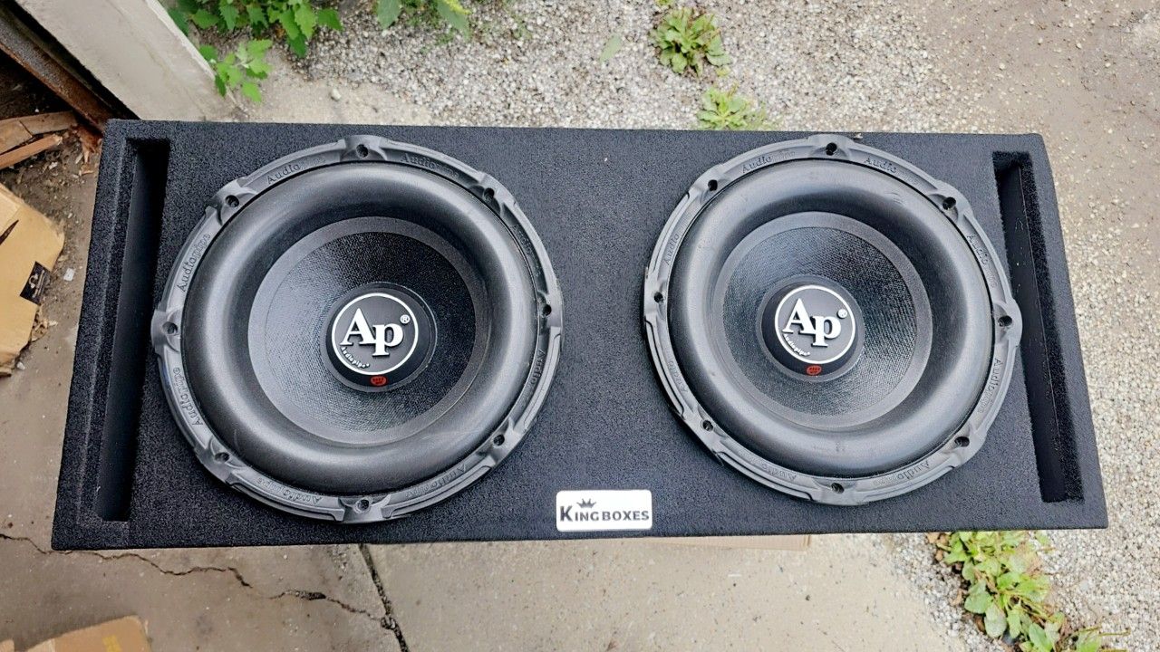 2 - 12 Inch Audiopipe Bd2 Subs 3000 Watts With New Double Vent Box