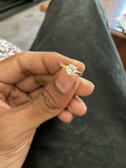 Gold plated diamond ring
