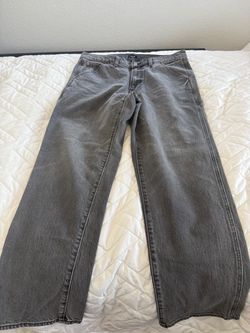 Men’s Gray Washed Denim Jeans 34x32
