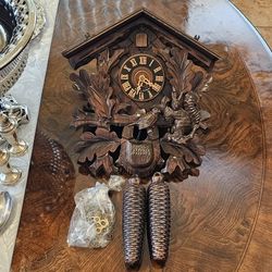 Cuckoo Clock Germany Black Forest Wood Vintage / Antique / Decorative / Home Decor / Collectible / Memorabilia / Man Cave / Furniture / Living Room 