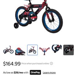 Like New Assembled Kids Bike With Training Wheels
