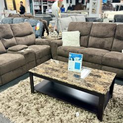 President Day Deal💥🇺🇸Gorgeous Chocolate Reclining Sofa&Love Seat On Limited Time Sale $699