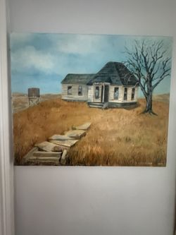 Painting of house out in the country