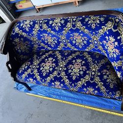 Sofa love seat Asian blue