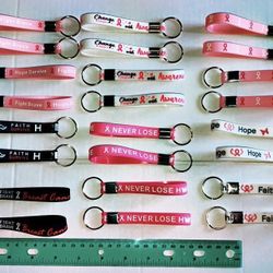 Breast Cancer Awareness, Never Lose Hope, Faith, Courage Keychain lot of 24