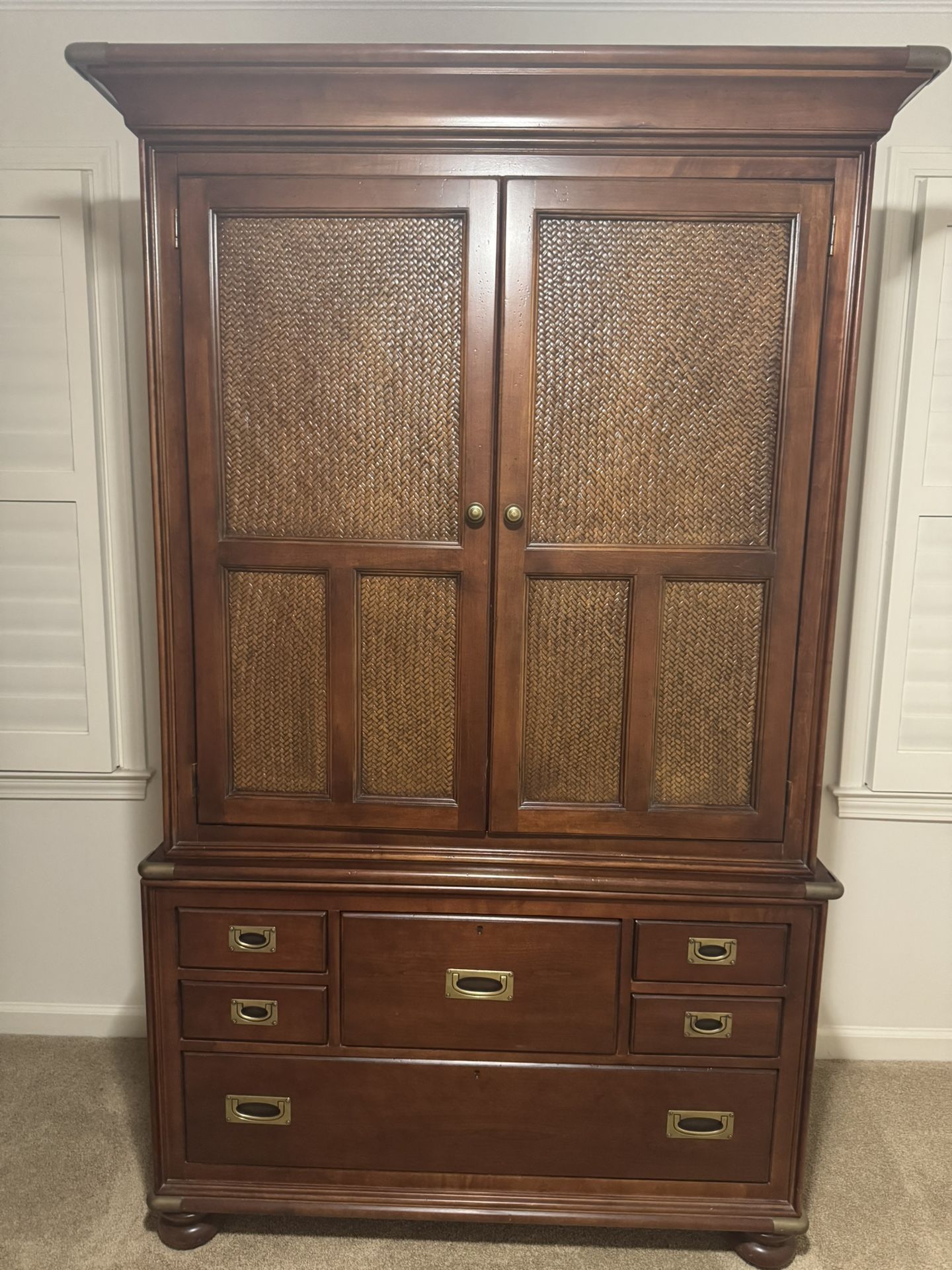 🌿 Solid Wood Armoire / Media Cabinet - Excellent Condition - $150 OBO