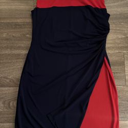 Connected Sleeveless Tri-Tone Sheath Dress