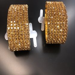 GOLD  DIAMANTE BRACELET WITH BASE DIY FLOWER WRIST CORSAGES WEDDING PROM CRUISE