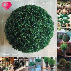 14" Artificial Topiary Ball Boxwood Sphere Faux Tree Plant Wedding Party Decor