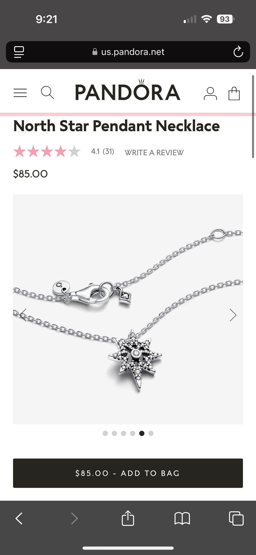 Pandora: North Star Pendant Necklace