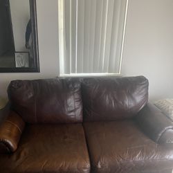 Brown leather Couch 