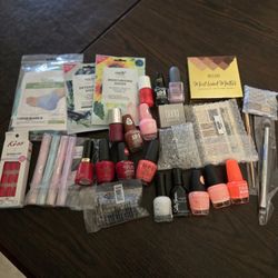 LOT NAIL POLISH, MAKEUP, MASKS, BRUSHES ETC..